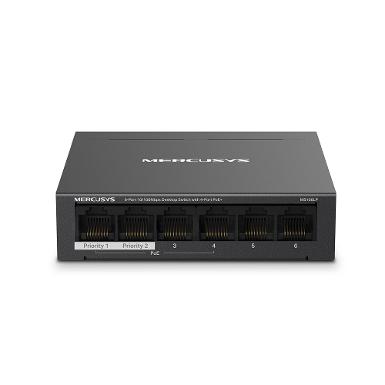 MERCUSYS MS106LP 6-Port 10/100 Mbps Desktop Switch with 4-Port PoE+